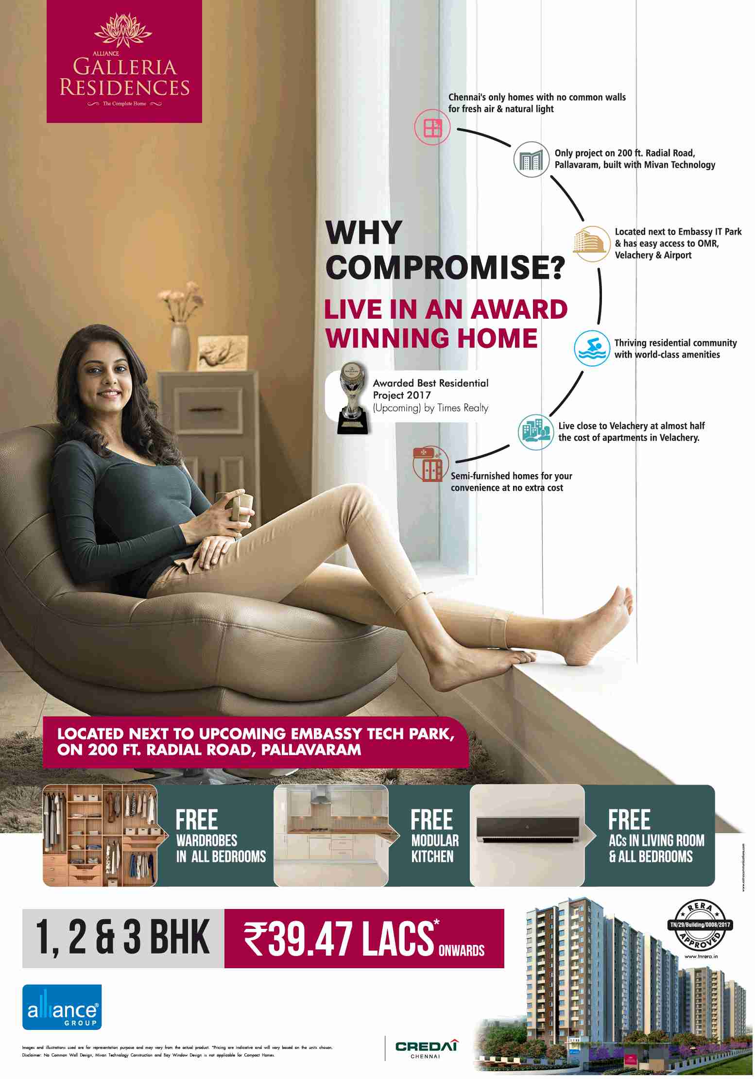Live in award winning home at Alliance Galleria Residences in Chennai Update
